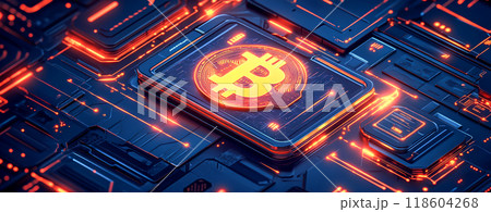 Digital Cryptocurrency Blockchain Technology Background Digital Cryptocurrency Blockchain Technology Background 118604268