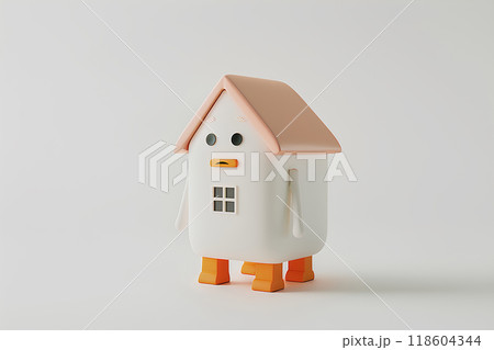 思案中の顔の住宅のキャラクター 118604344