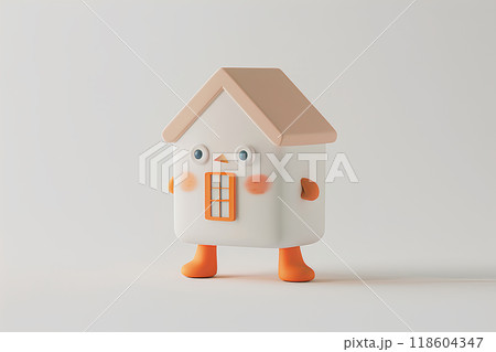 思案中の顔の住宅のキャラクター 118604347