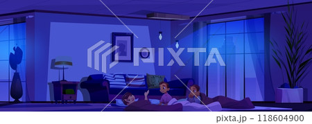 Children sleepover with teens 118604900