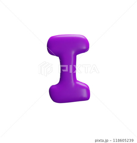 A bright vector flat 3d letter "I" made of purple plasticine on a white background. 118605239