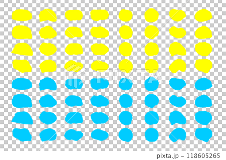 Handwritten heading circle set, yellow and light blue Handwritten heading circle set, yellow and light blue 118605265