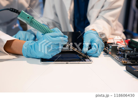 Repairing and upgrade mobile phone, electronic, computer hardware and technology concept. 118606430
