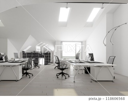 Minimalist office with ergonomic design Minimalist office with ergonomic design 118606568