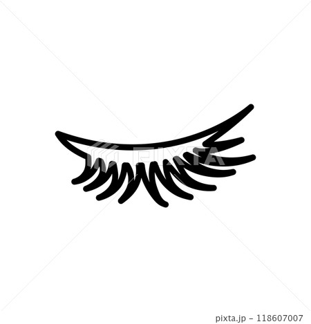 Eyelash icon logo design template isolated illustration 118607007