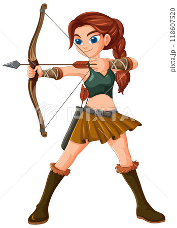 Female Archer Ready to Shoot 118607520