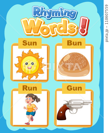 Rhyming Words Educational Poster Rhyming Words Educational Poster 118607559