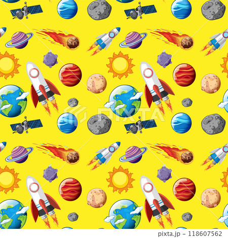 Colorful Space Exploration Patternのイラスト素材 [118607562] - PIXTA