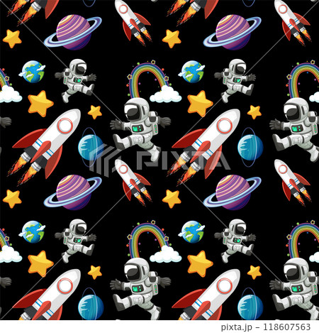Space Adventure Seamless Pattern 118607563
