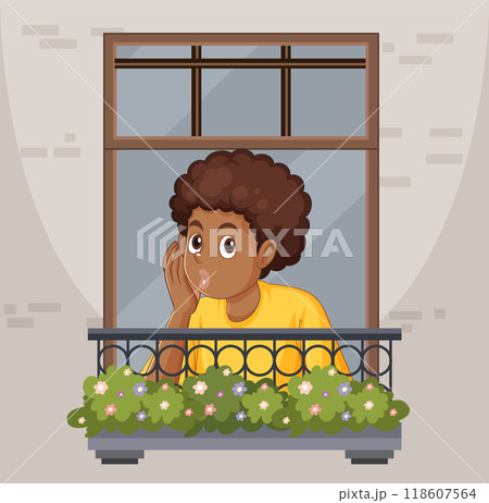 Person Whispering on Balcony 118607564