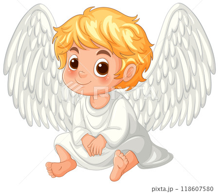 Cute Angelic Child Illustration 118607580