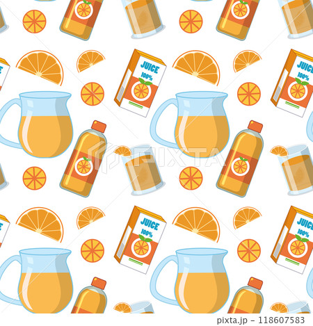 Seamless Orange Juice Pattern 118607583