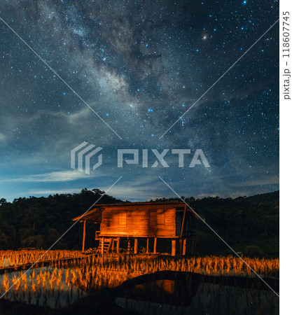 Milky way in the night sky, night sky landscape and universe Milky way in the night sky, night sky landscape and universe 118607745