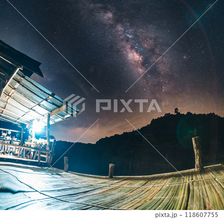 Milky way in the night sky, night sky landscape and universe Milky way in the night sky, night sky landscape and universe 118607755