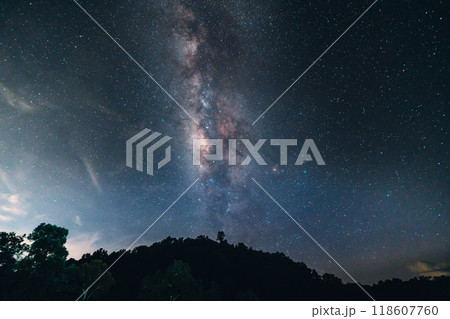 Milky way galaxy with stars and space dust in the universe 118607760