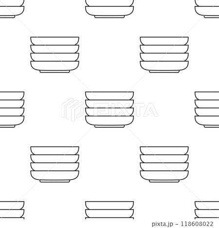 kitchen plate or bowls seamless pattern 118608022
