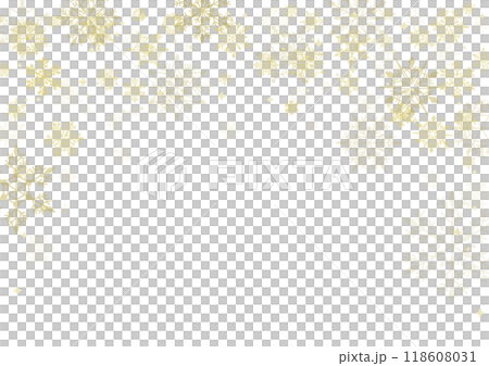 金色の雪の結晶がきれいなクリスマス背景用ベクターイラスト(A3金 透過) 金色の雪の結晶がきれいなクリスマス背景用ベクターイラスト(A3金 透過) 118608031