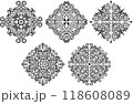 クラシックでエレガントでゴージャスな飾り枠セット　オブジェクトセット　モノトーン黒 118608089