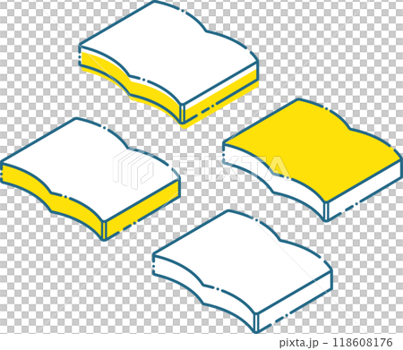 簡單的等距書，筆記本插圖 118608176