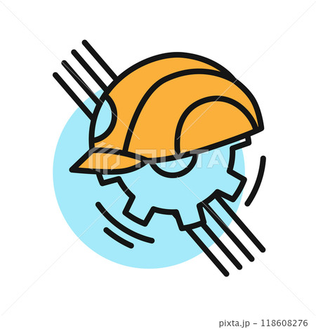 Building line icon. Color symbol in simple style. Industry construction symbol for app design. Vector cartoon illustration 118608276