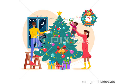 New years Eve Illustration concept. Flat illustration isolated on white background 118609360