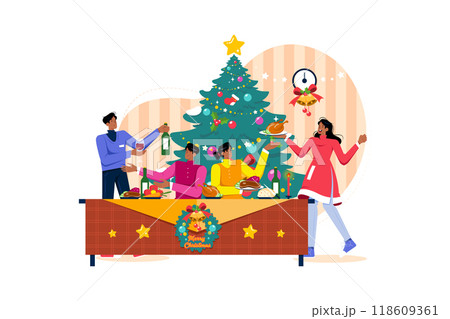 New years Eve Illustration concept. Flat illustration isolated on white background 118609361