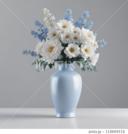 花瓶に活けた白い花 花瓶に活けた白い花 118609518