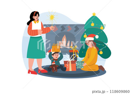 Valentines Day Illustration concept. Flat illustration isolated on white background 118609860