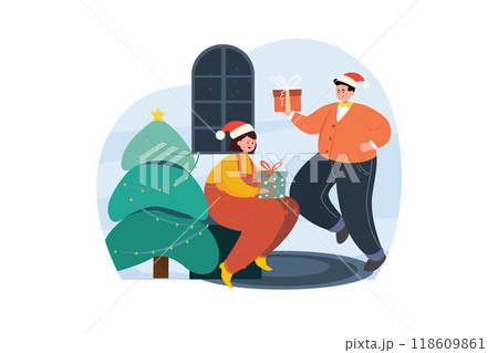 Valentines Day Illustration concept. Flat illustration isolated on white background 118609861