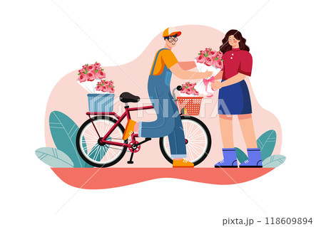 Valentines Day Illustration concept. Flat illustration isolated on white background 118609894