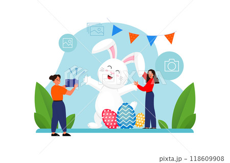 Valentines Day Illustration concept. Flat illustration isolated on white background 118609908