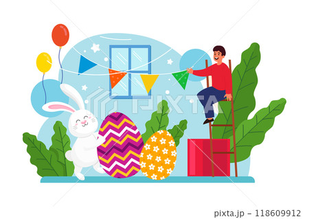 Valentines Day Illustration concept. Flat illustration isolated on white background Valentines Day Illustration concept. Flat illustration isolated on white background 118609912