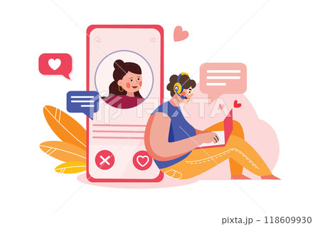 Valentines Day Illustration concept. Flat illustration isolated on white background Valentines Day Illustration concept. Flat illustration isolated on white background 118609930