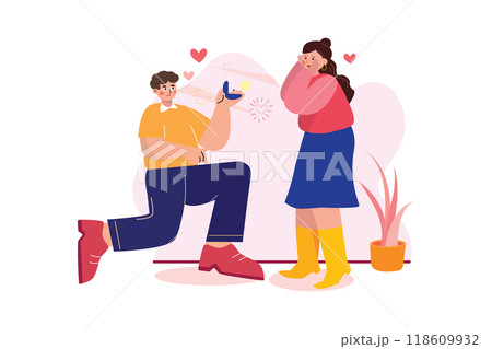 Valentines Day Illustration concept. Flat illustration isolated on white background 118609932