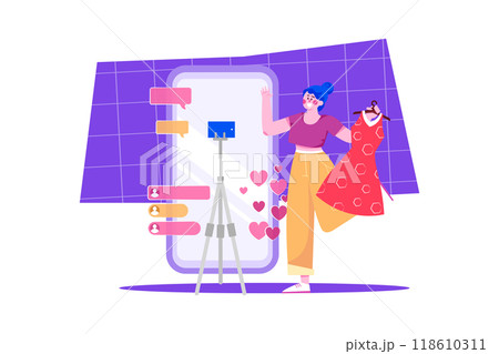 Social influencer doing product marketing 118610311