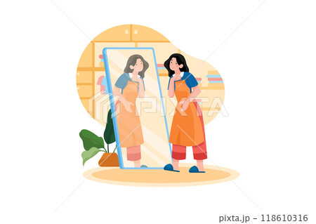 Remote Working Illustration concept. Flat illustration isolated on white background Remote Working Illustration concept. Flat illustration isolated on white background 118610316