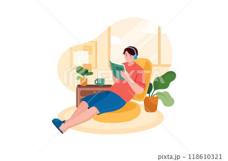 Remote Working Illustration concept. Flat illustration isolated on white background 118610321