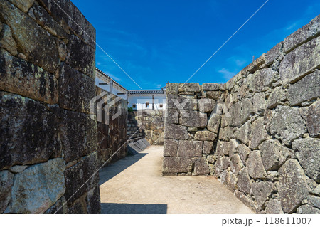 岡山県津山市 津山城の天守台石垣 岡山県津山市 津山城の天守台石垣 118611007