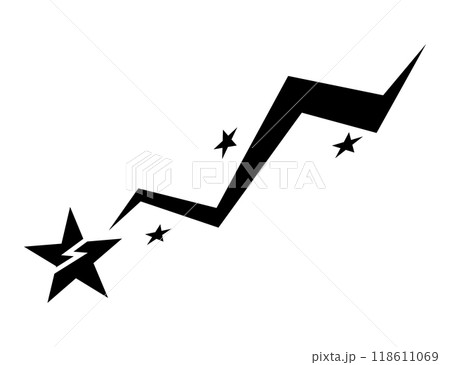 Shooting star icon. Falling meteorite or comet. Comet tail or star trail vector illustration isolated on white background Shooting star icon. Falling meteorite or comet. Comet tail or star trail vector illustration isolated on white background 118611069