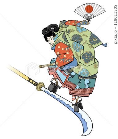 長刀に乗って避ける源義経 118611505