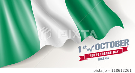 Nigeria independence day vector banner, greeting card 118612261