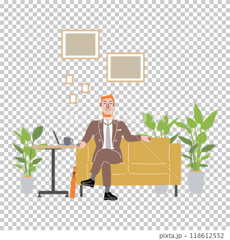 男人在咖啡館工作休息 2 男人在咖啡館工作休息 2 118612552