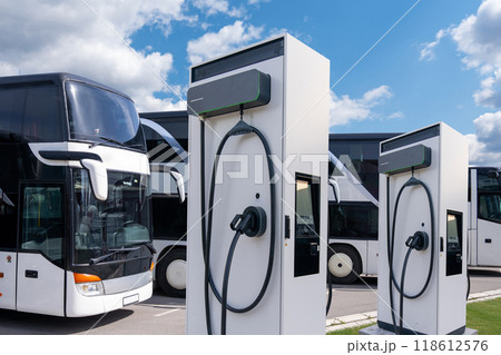 Electric buses with charging station Electric buses with charging station 118612576
