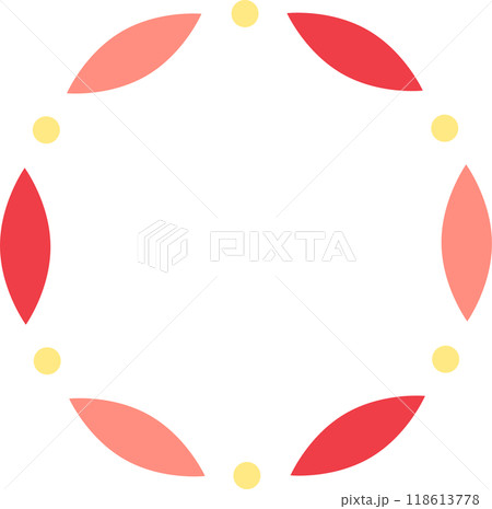 六角形の花形のフレーム 赤 六角形の花形のフレーム 赤 118613778