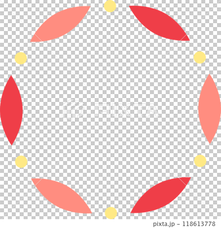 Hexagonal flower-shaped frame, red 118613778