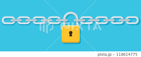 Padlock and chains vector illustration Padlock and chains vector illustration 118614775