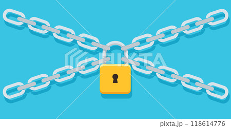 Padlock and chains vector illustration 118614776