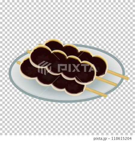 皿に乗った団子のイラスト 118615204