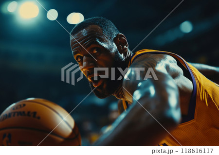 Basketball player in action during game 118616117