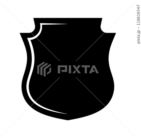 Shield logo template flat illustration, shielding icon in black and white color, security and protector symbol isolated on white background Shield logo template flat illustration, shielding icon in black and white color, security and protector symbol isolated on white background 118616547